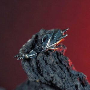 EXCLUSIVE Fanmade Po.kemon Gyarados Custom Ring,Handmade 950Silver Gyarados Ring, Unique Pokemon Jewelry Gift for Gyarados and Magikarp Fans