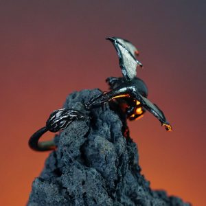 EXCLUSIVE  Fanmade Poke.mon Charizard Custom Ring, Handmade 950 Silver Charizard Ring, Perfect Jewelry Gift for Poke.mon and Charizard Fans