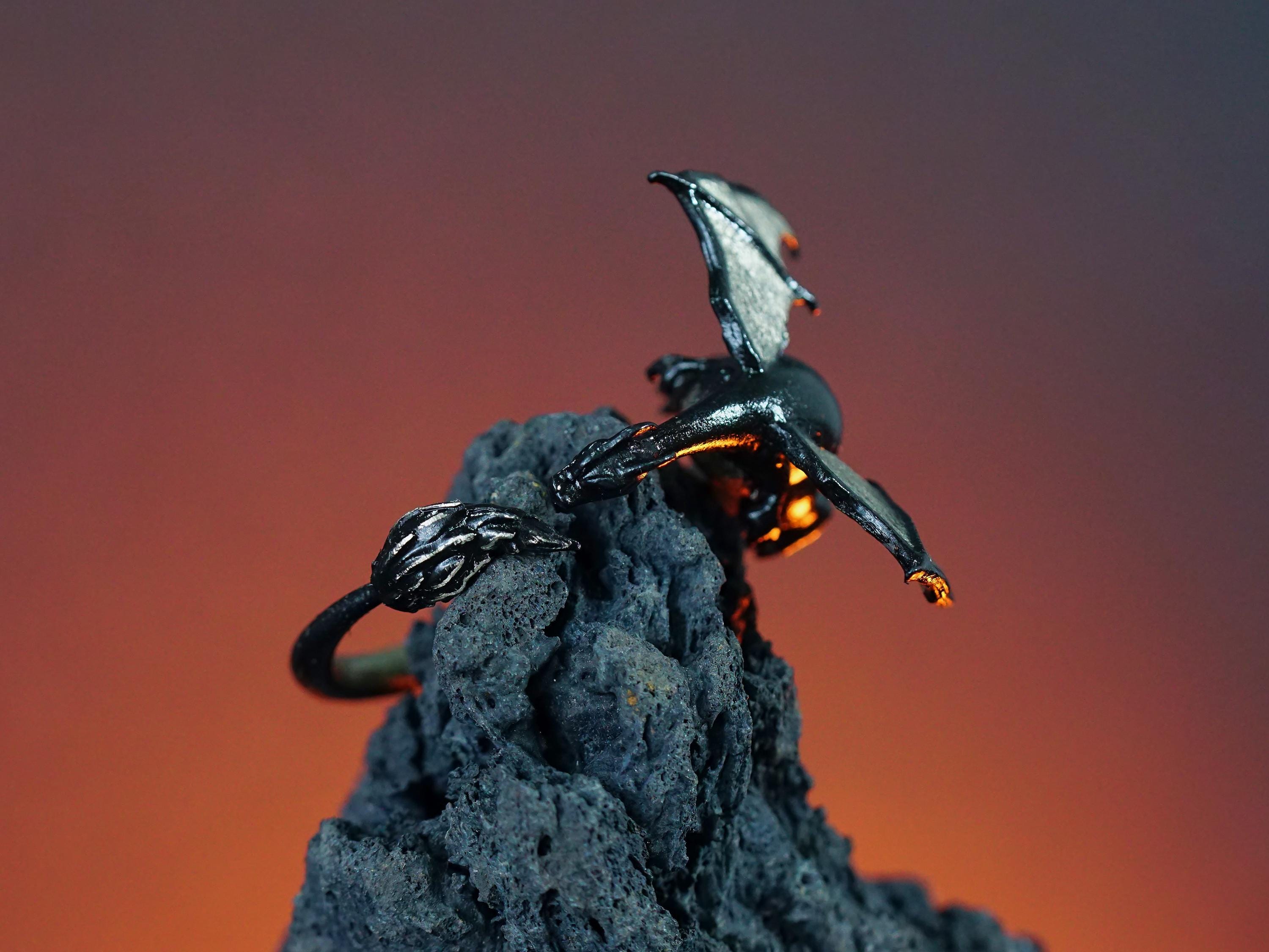 EXCLUSIVE  Fanmade Poke.mon Charizard Custom Ring, Handmade 950 Silver Charizard Ring, Perfect Jewelry Gift for Poke.mon and Charizard Fans