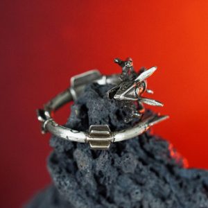 EXCLUSIVE Handmade Rayquaza Custom Signet Ring, Silver 950 Wrapped Rayquaza Ring with Pokeball Box, Perfect Poke.mon Jewelry Gift for Fans