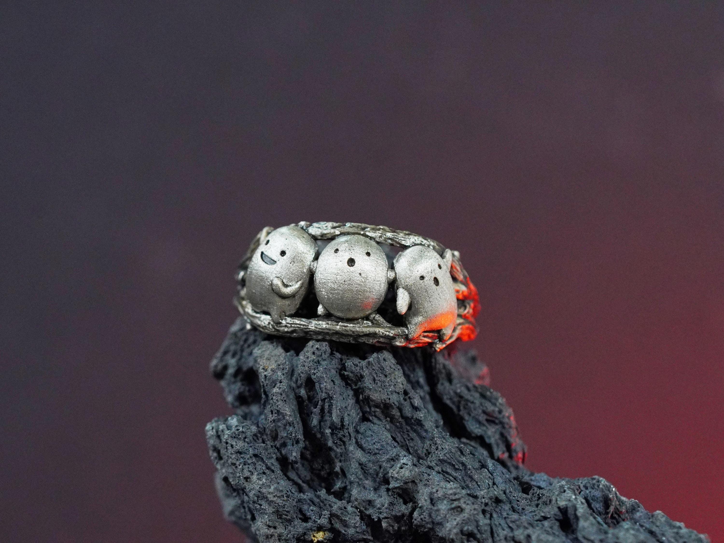 EXCLUSIVE Fanmade The Boy and the Heron-Inspired Warawara Ring, Custom 950 Silver Ring for Warawara Fans