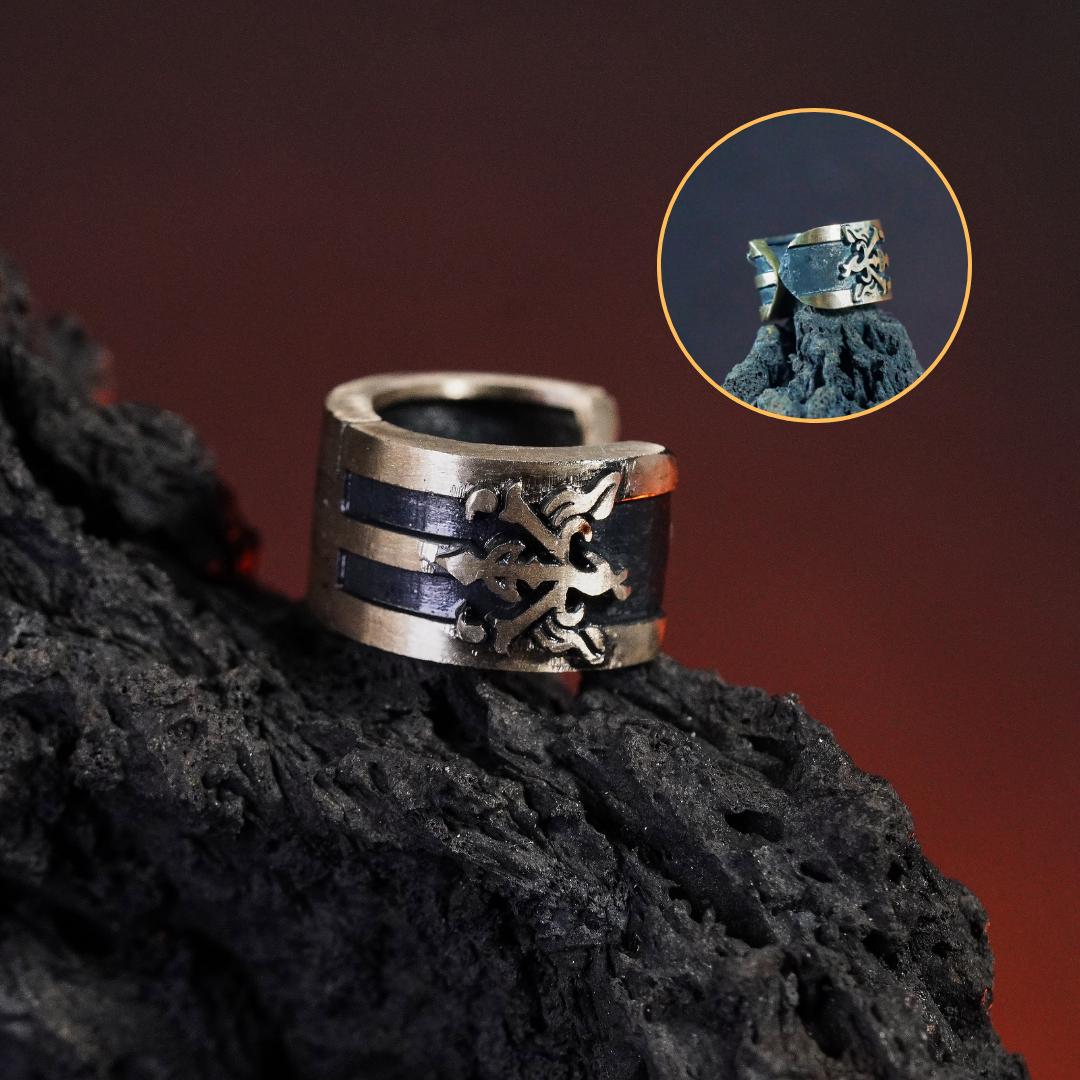 PREMIUM Silver950 Joshua Rosfield's - Clip-on Earring,Final Fantasy XVI-Inspired Black Earring,Perfect Fantasy Accessory for FFXVIFans