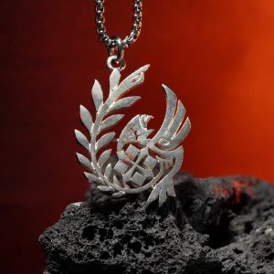 LIMITED Handmade Monster Hunter Wilds Logo Necklace, 950 Silver Pendant for Hunters & Collectors, Unique Monster Hunter Jewelry Gift