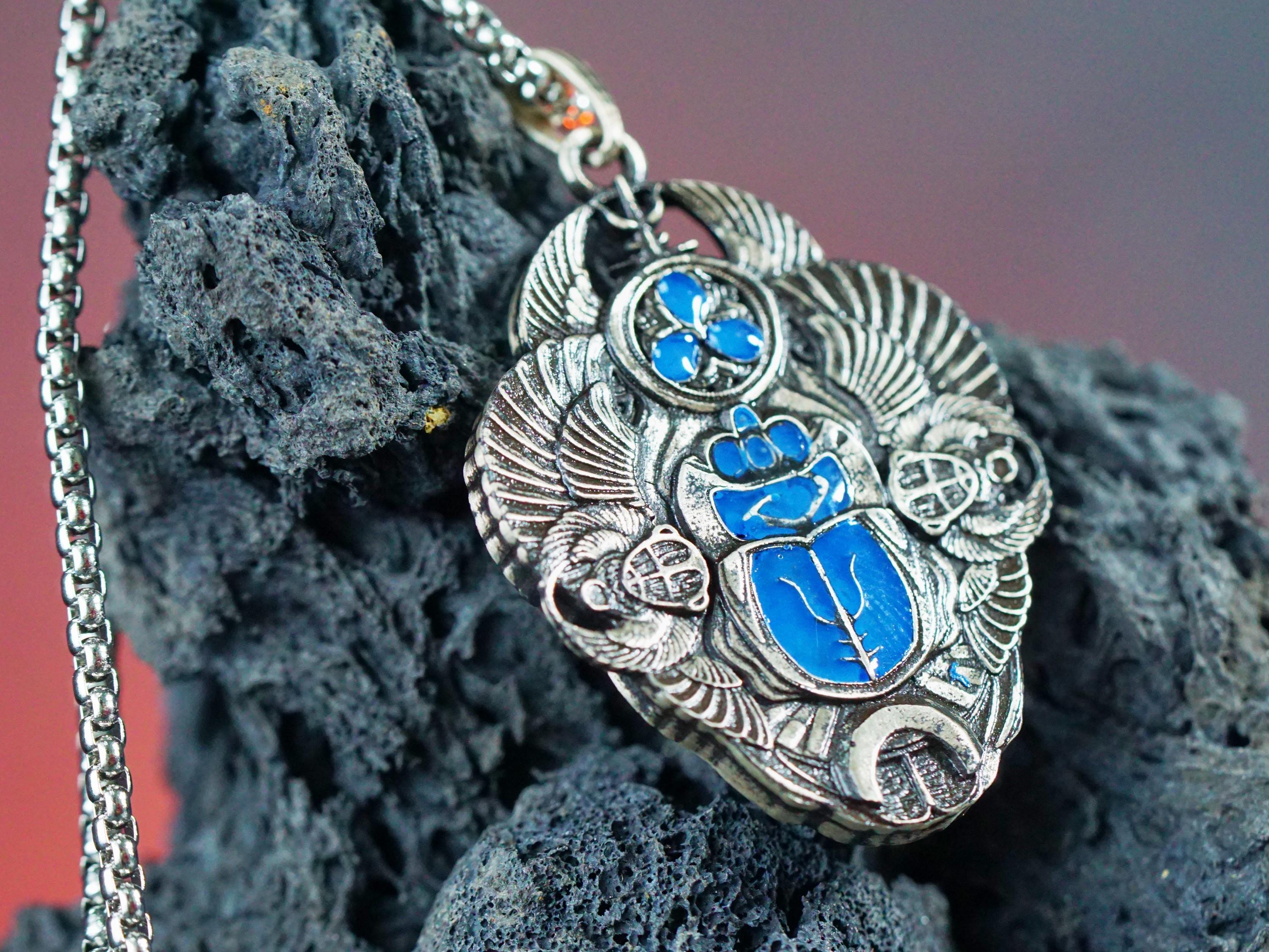 PREMIUM Fanmade Baldur's Gate 3 Scarab of Protection Handmade Silver, BG3 Silver 950 Necklace, Scarab of Protection Pendant