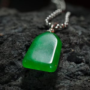 Monster Hunter ALMA Necklace – Genuine Jade Pendant – Handmade Cosplay Jewelry for Gamers & Collectors, Green Nephrite Pendant for Cosplayer