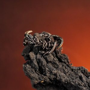 EXCLUSIVE Fanmade Messmer's Spear of the Impaler Ring, Two Snake Custom 950 Silver Ring, Elden Ring Inspired Jewelry for Fans