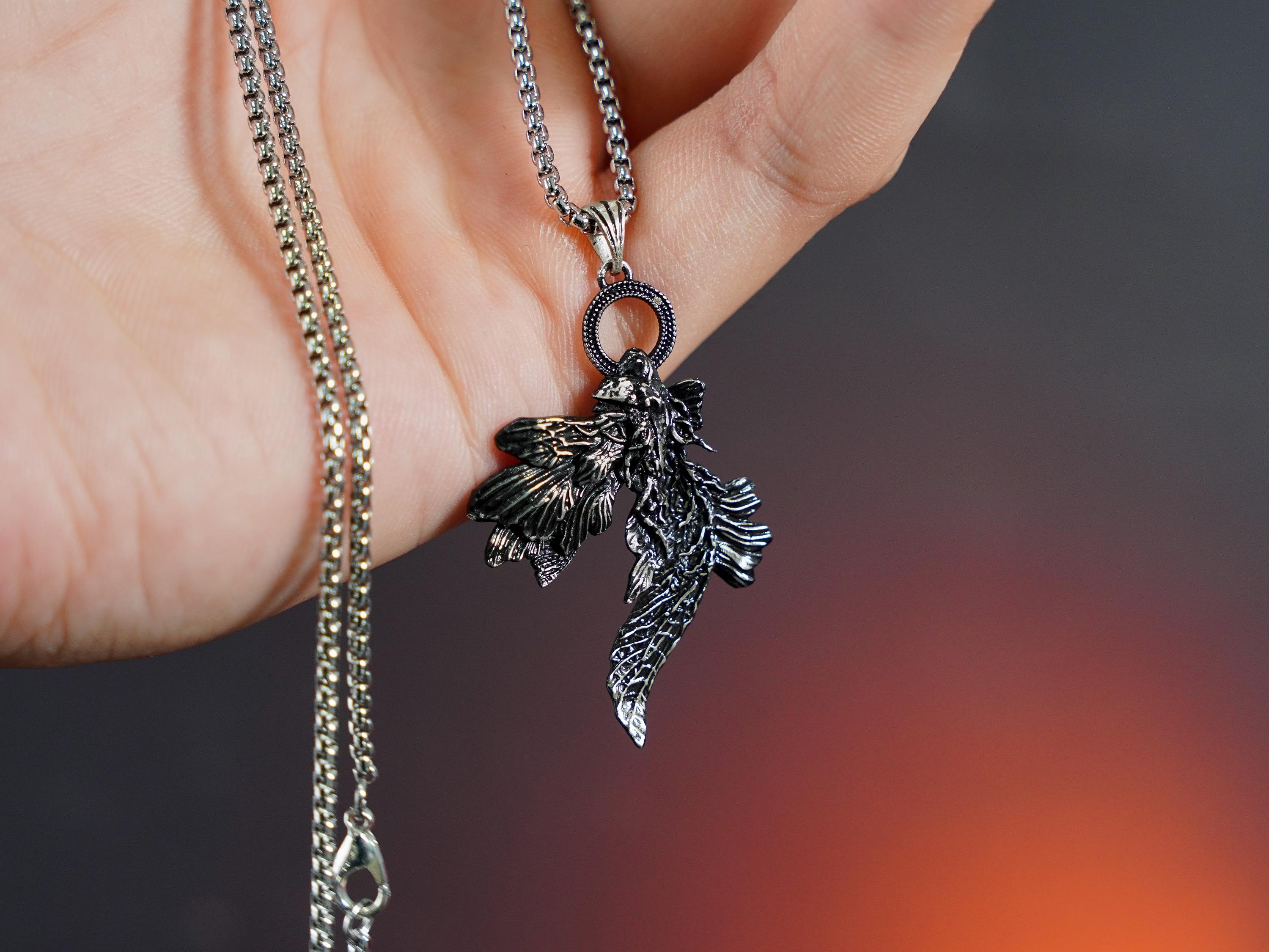 Exclusive Fin.e C.rucible Feath.er Fanmade Eld.en Ring, Handmade 950 Silver Pendant, Inspired by Eld.en Ring Talisman Items and Characters