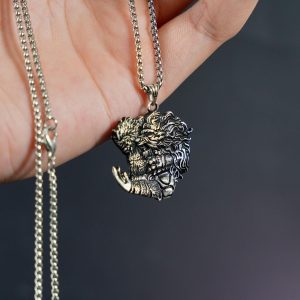 Exclusive Handmade El.den - G.odfrey Icon Necklace, Silver 950 Pendant Inspired by Radagon, Godfrey, Malenia, and the Erdtree