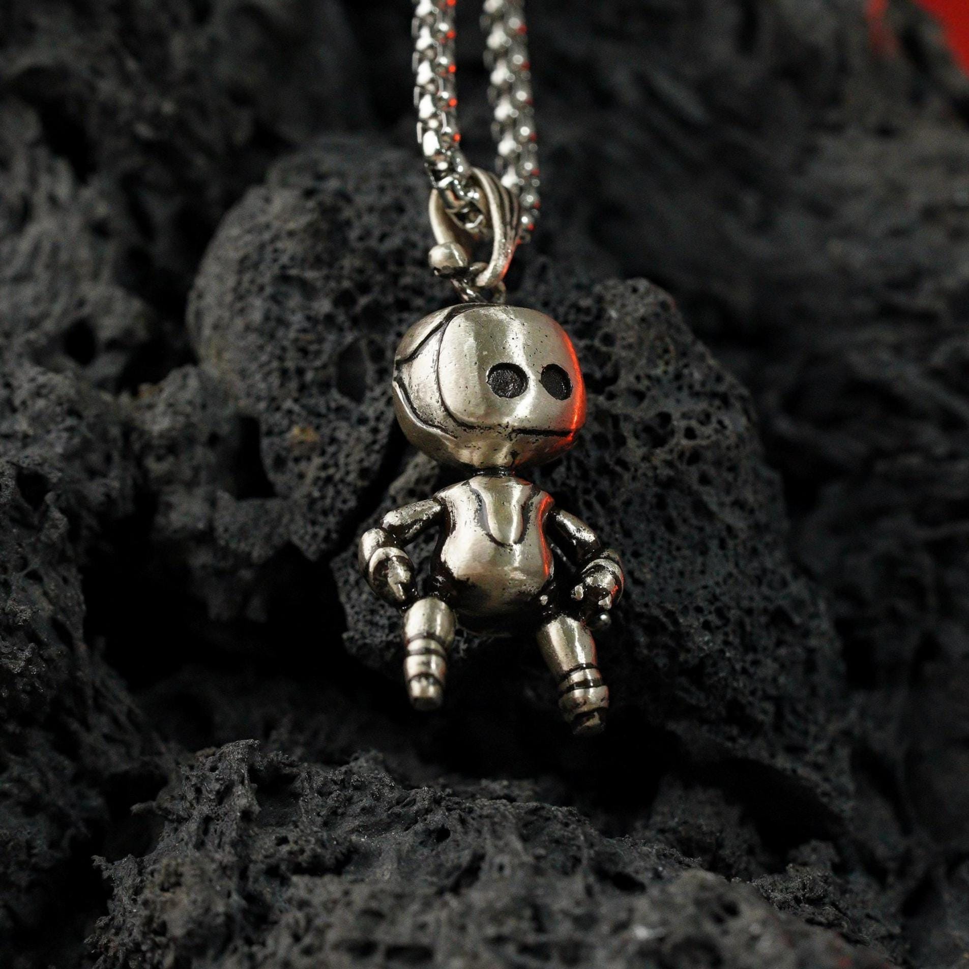 PREMIUM As.tro Bot Necklace, Handmade 950 Silver Gaming Pendant, Jewelry Gift for Gamers, Sony PS5 Fans, and Collectors of Gaming