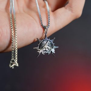 PREMIUM Fanmade Baldur's Gate 3 Bard & Fighter Badge Necklace, Handmade 950 Silver Pendant, Perfect Gift for BG3 Fans