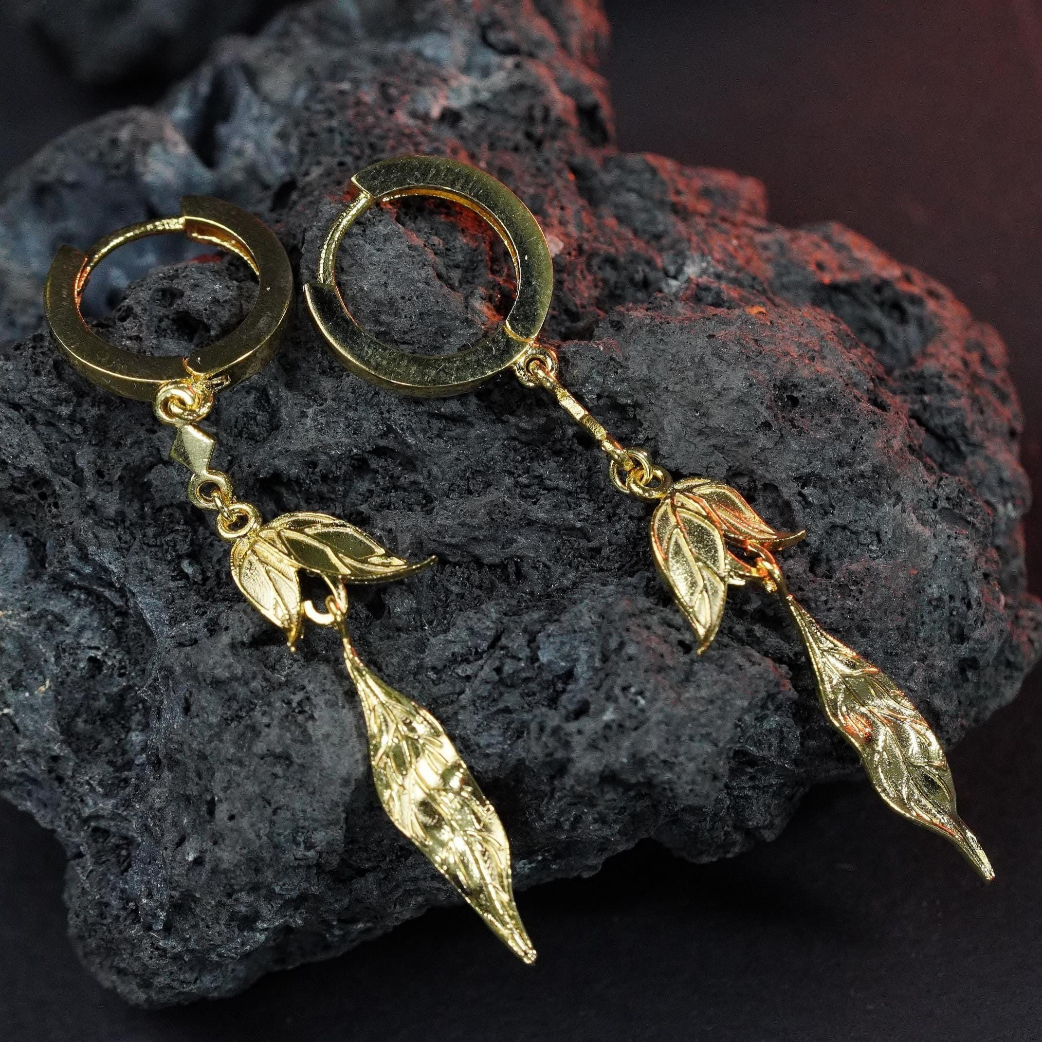 PREMIUM Handmade Tighnari Earrings, Genshin Impact Gold Plated Jewelry, Perfect Sumeru-Inspired Gift for Cosplayers & Collectors
