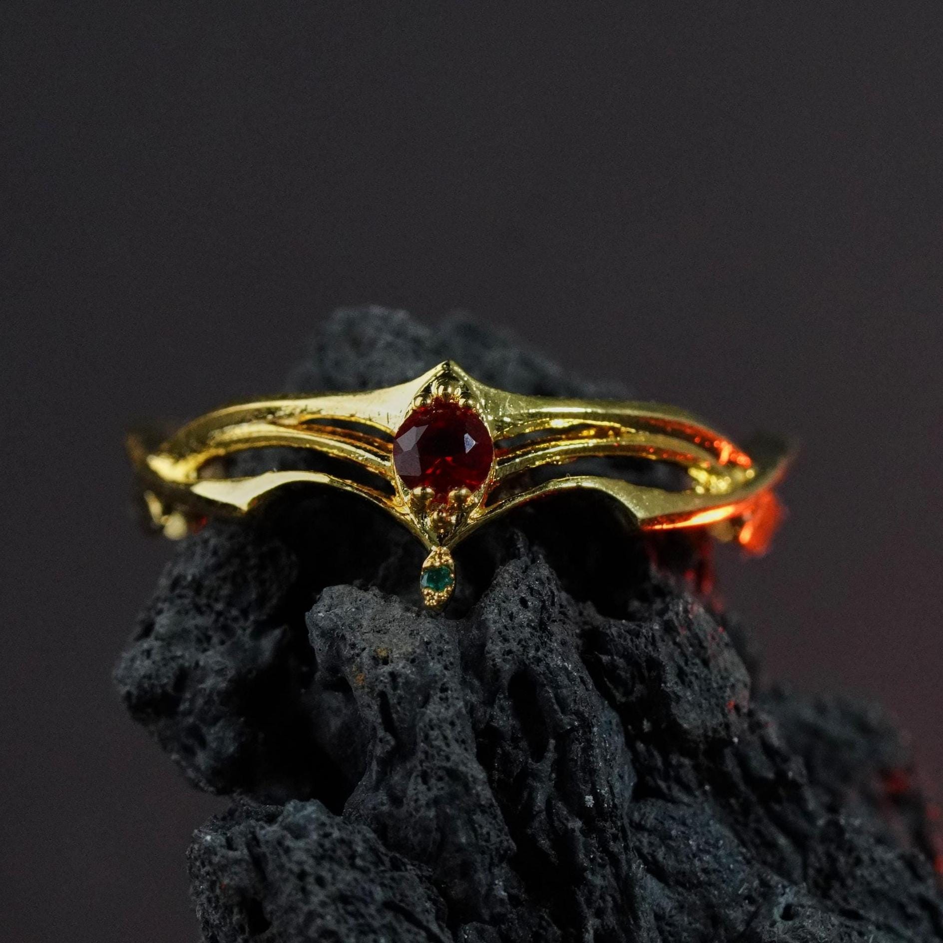 EXCLUSIVE FF7 Rebirth Circlet Ring, Handmade 14k Gold Plated Jewelry, Elegant Cosplay Accessory & Collector’s Piece for Final Fantasy Fans