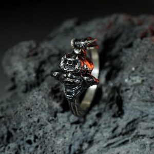 EXCLUSIVE Handmade Monster Hunter Wilds Palico Ring, 950 Silver Custom Jewelry for Hunters & Collectors, Unique Gift for Monster Hunter Fans